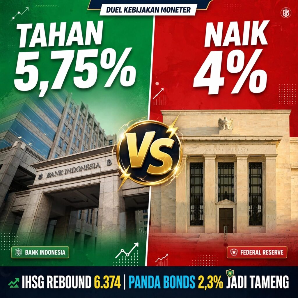 IHSG rebound 6374 Bank Indonesia vs Federal Reserve Panda Bonds 2,3 persen jadi tameng ekonomi